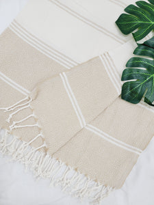 Beach/Bath Sand Free Towels-Easy Carry Quick Dry Thin Towel-Light Beige