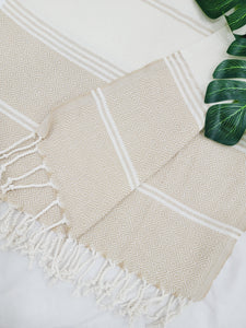 Beach/Bath Sand Free Towels-Easy Carry Quick Dry Thin Towel-Light Beige