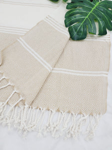 Beach/Bath Sand Free Towels-Easy Carry Quick Dry Thin Towel-Light Beige