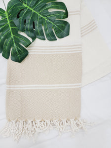 Beach/Bath Sand Free Towels-Easy Carry Quick Dry Thin Towel-Light Beige