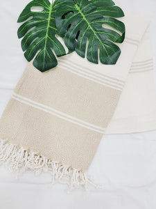 Beach/Bath Sand Free Towels-Easy Carry Quick Dry Thin Towel-Light Beige