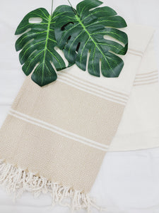 Beach/Bath Sand Free Towels-Easy Carry Quick Dry Thin Towel-Light Beige