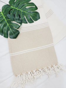 Beach/Bath Sand Free Towels-Easy Carry Quick Dry Thin Towel-Light Beige
