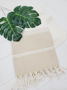 Beach/Bath Sand Free Towels-Easy Carry Quick Dry Thin Towel-Light Beige