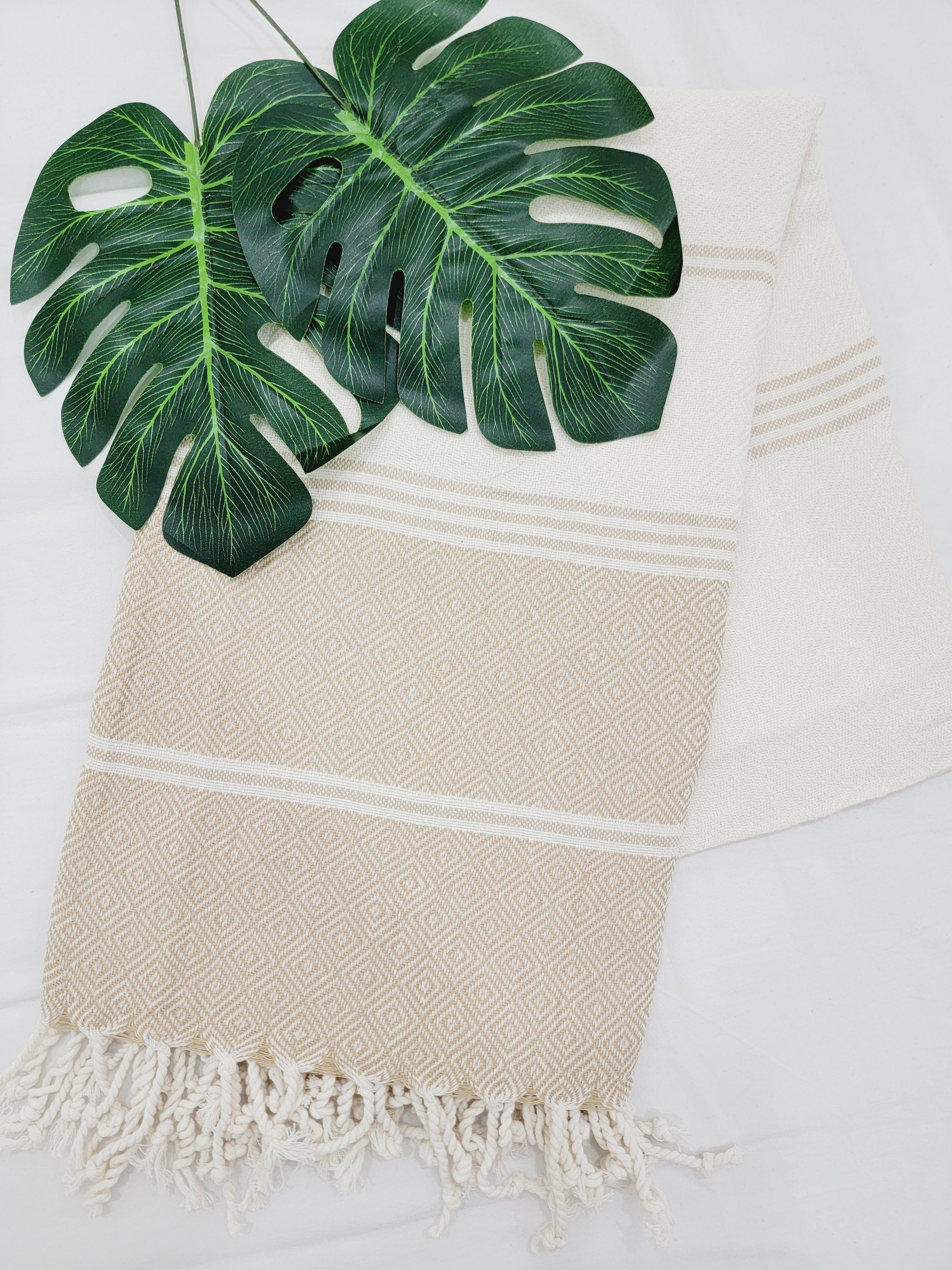 Beach/Bath Sand Free Towels-Easy Carry Quick Dry Thin Towel-Light Beige