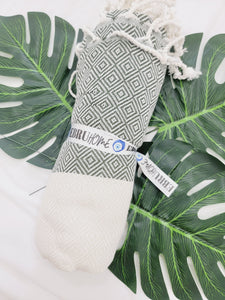 Beach/Bath Sand Free Towels-Easy Carry Quick Dry Thin Towel- Green