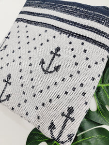 One sided Terry Towel - Beach or Bath towel - Anchor