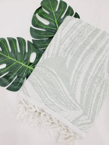 One sided Terry Towel - Beach or Bath towel - Palm