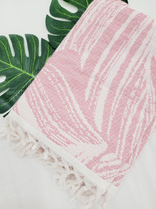 One sided Terry Towel - Beach or Bath towel - Palm