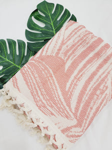 One sided Terry Towel - Beach or Bath towel - Palm
