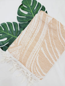 One sided Terry Towel - Beach or Bath towel - Palm