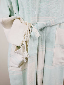 Unisex Robe, Beach or spa Robe with pockets - Mint