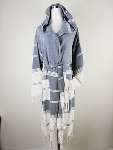 Unisex Robe, Beach or spa Robe with pockets - Black
