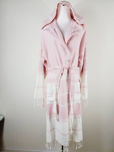 Unisex Robe, Beach or spa Robe with pockets - Pink