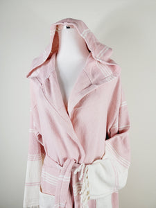 Unisex Robe, Beach or spa Robe with pockets - Pink