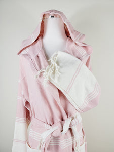 Unisex Robe, Beach or spa Robe with pockets - Pink