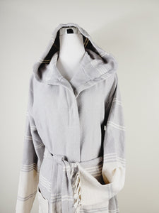 Unisex Robe, Beach or spa Robe with pockets - Gray