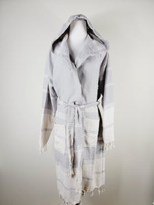 Unisex Robe, Beach or spa Robe with pockets - Gray