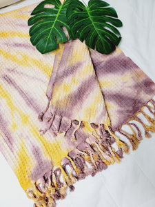 Bath Towel, Waffle Towel, Turkish Beach Towel, Handmade Tie dye