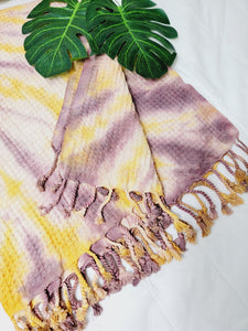 Bath Towel, Waffle Towel, Turkish Beach Towel, Handmade Tie dye