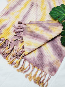 Bath Towel, Waffle Towel, Turkish Beach Towel, Handmade Tie dye