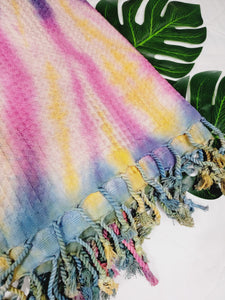 Bath Towel, Waffle Towel, Turkish Beach Towel, Handmade Tie dye