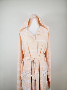 Unisex Robe, Beach or spa Robe with pockets - Sultan Orange