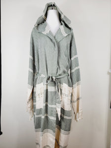 Unisex Robe, Beach or spa Robe with pockets - Dark Green