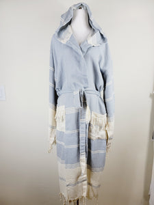 Unisex Robe, Beach or spa Robe with pockets - Sky Blue