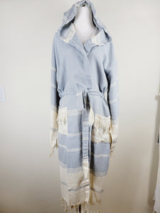 Unisex Robe, Beach or spa Robe with pockets - Sky Blue