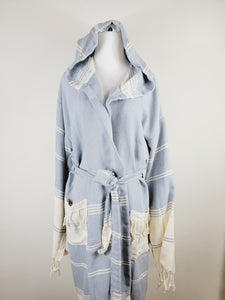 Unisex Robe, Beach or spa Robe with pockets - Sky Blue