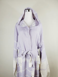 Unisex Robe, Beach or spa Robe with pockets - Lilac