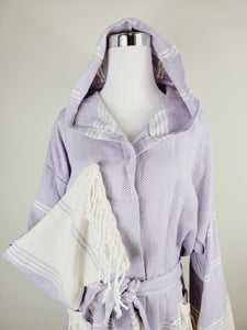 Unisex Robe, Beach or spa Robe with pockets - Lilac