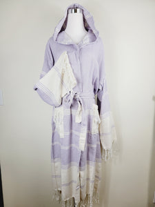 Unisex Robe, Beach or spa Robe with pockets - Lilac