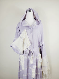 Unisex Robe, Beach or spa Robe with pockets - Lilac