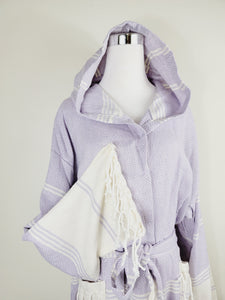 Unisex Robe, Beach or spa Robe with pockets - Lilac