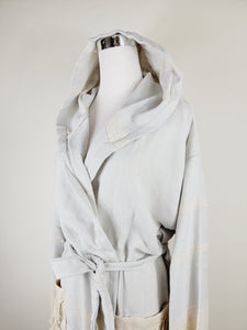 Unisex Robe, Beach or spa Robe with pockets - Light Gray