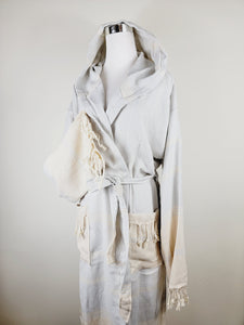 Unisex Robe, Beach or spa Robe with pockets - Light Gray