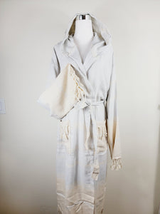 Unisex Robe, Beach or spa Robe with pockets - Light Gray