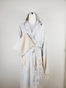 Unisex Robe, Beach or spa Robe with pockets - Light Gray