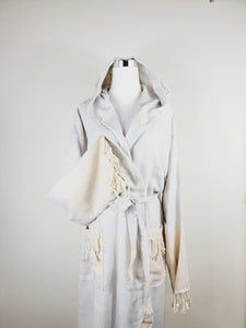 Unisex Robe, Beach or spa Robe with pockets - Light Gray