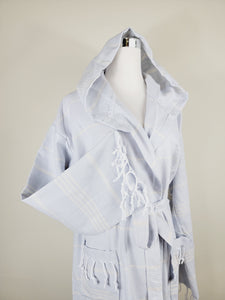 Unisex Robe, Beach or spa Robe with pockets - Sultan Gray