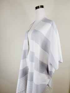 Beach cover up, Beach Dress open front - Gray