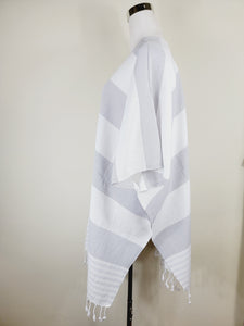 Beach cover up, Beach Dress open front - Gray