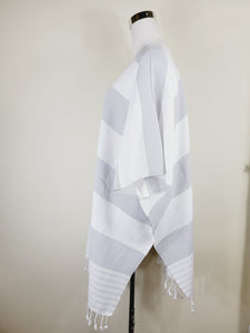 Beach cover up, Beach Dress open front - Gray