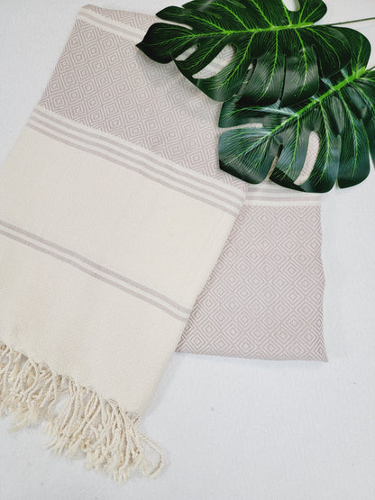 Beach/Bath Sand Free Towels-Easy Carry Quick Dry Thin Towel-Light Beige