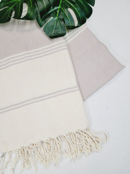 Beach/Bath Sand Free Towels-Easy Carry Quick Dry Thin Towel-Light Beige