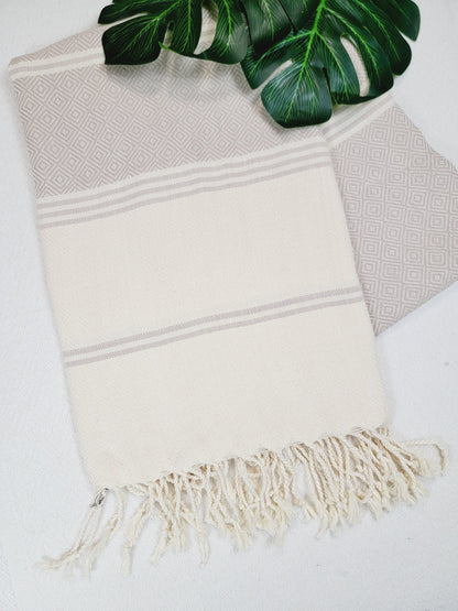Beach/Bath Sand Free Towels-Easy Carry Quick Dry Thin Towel-Light Beige