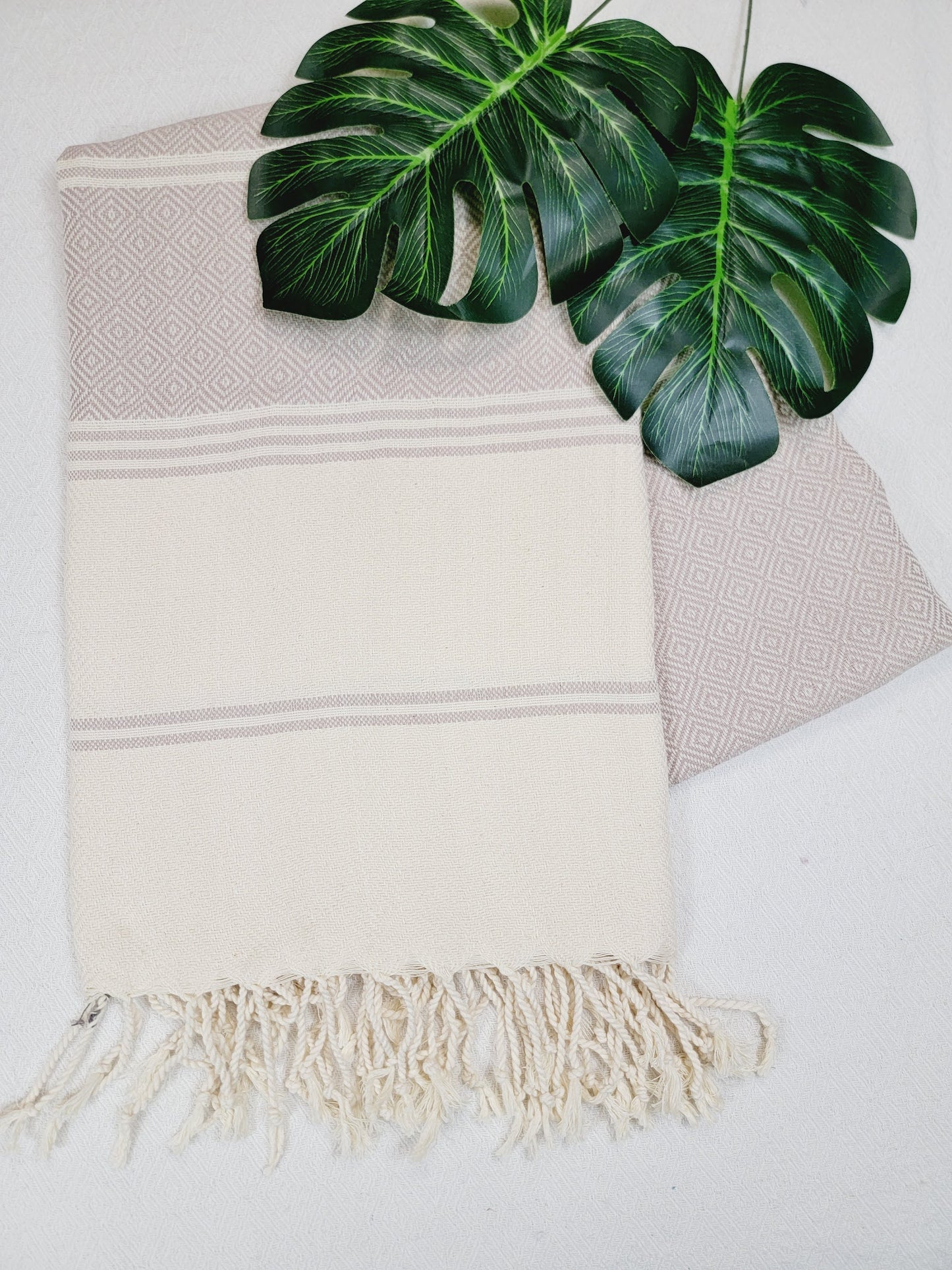 Beach/Bath Sand Free Towels-Easy Carry Quick Dry Thin Towel-Light Beige