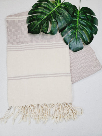 Beach/Bath Sand Free Towels-Easy Carry Quick Dry Thin Towel-Light Beige